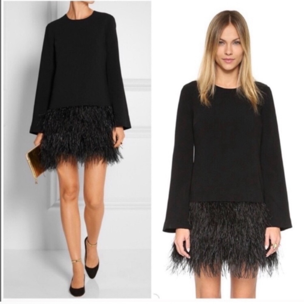 Elizabeth & James Serena Ostrich feather dress